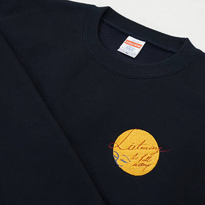 印刷範例-電腦刺繡-圓領刷毛大學T-10.0oz-深藍